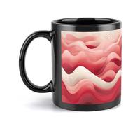 Tazza in ceramica con motivo a onde bianche e pesche, grande tazza da caffè con manico, stile unico per qualsiasi cucina, personalizzabile, divertente, ideale per tè, cioccolata calda, per uomini e