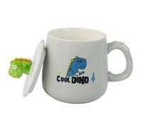Tazza in ceramica con motivo di dinosauro e coperchio 350 ml