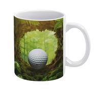 Tazza in ceramica con pallina da golf 3D, tazza da tè con buco nel muro 3D, tazza da caffè con campo da golf 3D - Idea divertente per il compleanno di mamma, papà, marito e moglie - Tazza da caffè da