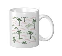 Tazza in ceramica con palme e piccole isole, elegante tazza da caffè tee, tazza per acqua per casa e ufficio, 325 ml