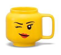 LEGO - Tazza piccola in ceramica con ragazza che strizza l'occhiolino, 255 ml, perfetta idea regalo per uomini, tazze per bambini e donne, simpatica e unica, piccola tazza lavabile in lavastoviglie