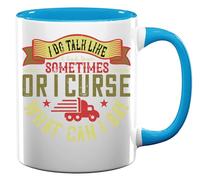 Tazza in ceramica con scritta "I do Talk Like a Truck Driver Sometimes Funny Slogan", colore: azzurro