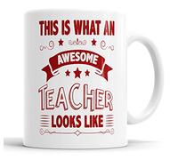 Tazza in ceramica con scritta in inglese "This is What an Awesome Teacher Looks Like Hummour, Joke, Leaving Present, regalo per amici, compleanno, Natale, tazze in ceramica