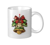 Tazza in ceramica con scultura in legno a forma di campana di Natale, elegante tazza da caffè a T per casa e ufficio, 325 ml