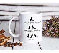 Tazza in Ceramica Conspiracy To Murder Attempted Murder Murder Crow Murder Crows Coffee Mug Multi-Colour Mug Standard Tazza in Porcellana per Ufficio Lavori Ogni Occasione 330ML