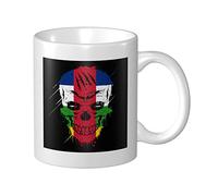 Tazza In Ceramica Creative Central African Republic Patriot Skull National Flag Tazze Caffè Con Manico Personalizzato Tazza Divertente, Per Office, Fidanziati, The, 330ml