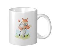 Tazza In Ceramica Cute Cartoon Fox Riding On Zebra Latte Mug Uomini Donne Tazza De Cerámica, Per The, Bambini, Colazione, 330ml