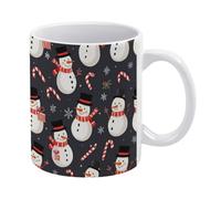 Tazza In Ceramica Cute Snowman Candy Cane Durevole Tazze Resistenti Tazza Da Tè Per Thè Moglie Latte