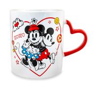 Tazza In Ceramica Da 20 Once Con Manico Scolpito Di Disney Mickey E Minnie Mouse