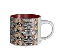 Tazza in ceramica di grande capacità, con stampa di zebra e giraffa, tazze versatili per caffè, tè, facili da tenere, perfette per spazi di lavoro