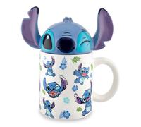 Tazza In Ceramica Disney Lilo & Stitch Con Coperchio Scolpito | Contiene 18 Once