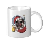 Tazza In Ceramica Dog Holding A Beer Dressed As Santa Claus Tazze Caffè Personalizzato Uomini Tazza Divertente, Per Home, Work, Office, 330ml