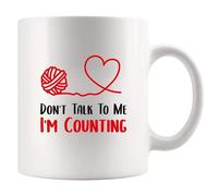 Tazza in Ceramica Don't Talk To Me I'm Counting Tazza con Scritta Natale 2 | pezzi/330 ml Simpatico Tazza Colazione Che non scolora Tazza per Tè o Caffè Festa del papà Amica