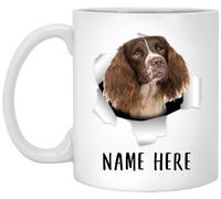 Tazza in Ceramica English Springer Spaniel White Brown Tazza Personalizzata Tazzine da caffè Divertente per Compleanno Uomo Donna Ufficio 330Ml