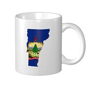Tazza In Ceramica Flag Map Of Vermont Tazze Caffè Personalizzato Donne Tazza Colazione, Per The, Merenda, Work, 330ml