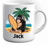 Tazza In Ceramica Funny Custom Monkey And Surfboard Antimacchia Tazze Da Caffè In Ceramica Durevole Tazza Da Tè Per Latte Fidanzata Thè