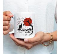 Tazza in ceramica Giappone Sol Levante - Mug Japan oriente con illustrazione Ciliegi in fiore ideale per Colazione, thè o caffè