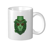 Tazza In Ceramica Green Lion'S Head St. Patrick'S Day Thè Mug Con Manico Uomini Tazza Colazione, Per Work, Compleanno, Fidanziati, 330ml