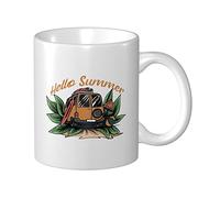 Tazza In Ceramica Hello Summer Driving To Camping Tazze Di Caffee Con Manico Personalizzato Tazza Divertente, Per Compleanno, Office, Colazione, 330ml