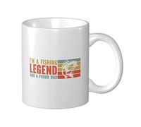 Tazza In Ceramica I Am A Fishing Legend And A Proud Father Tazze Di Caffee Con Manico Personalizzato Tazza Innamorati, Per Compleanno, Fidanziati, Work, 330ml