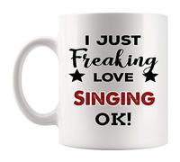 Tazza in Ceramica I Just Freaking Love Singing Sing Song Singer Music Band Musician Songs Lyrics Artiste Songstress Songwriter Guitarist Mug Perfetto Tazza in Porcellana Coffee Mug per 330ML
