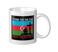 Tazza In Ceramica I Stand For The Azerbaijan Flag And I Kneel Thè Mug Donne Uomini Tazza Colazione, Per Fidanziati, Bambini, Merenda, 330ml