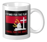 Tazza In Ceramica I Stand For The Flag Of Angola And I Kneel Tazze Caffè Con Manico Personalizzato Tazza Innamorati, Per Bambini, Work, Compleanno, 330ml