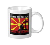 Tazza In Ceramica I Stand For The North Macedonia Flag And I Kneel Tazze Caffè Con Manico Personalizzato Tazza Colazione, Per Colazione, Fidanziati, Home, 330ml