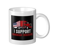 Tazza In Ceramica I Support Canadian Truckers Tazze Caffè Con Manico Personalizzato Tazza Divertente, Per Work, The, Office, 330ml