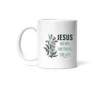 Tazza in Ceramica Jesus The Way The Truth The Life John 14 6 God Lover Christianty Ceramica Mugs Personalizzata Coffee Mug Divertente per Colazione Uomo Donna Ufficio 330Ml