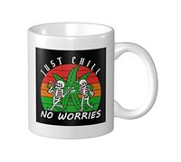 Tazza In Ceramica Just Chill No Worries Tazze Caffè Donne Personalizzato Tazza Colazione, Per Home, Fidanziati, Merenda, 330ml