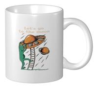 Tazza In Ceramica Let'S Go To The Moon Thè Mug Con Manico Personalizzato Tazza Divertente, Per Bambini, Office, Work, 330ml