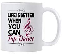Tazza In Ceramica Life Is Better When You Can Tap Dance Dancing Colorata Tazze Caffe Con Manico Tazza Colazione Porcellana Per Fidanzata Home Caffe