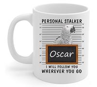 Tazza in Ceramica Loves out Personal Stalker I Will Follow You African Grey Parrots Personalized Name Coffee Mug Personalizzata Tazzine da caffè Durevole per Compleanno Uomo Donna Ufficio 330Ml