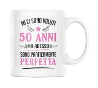 Tazza in Ceramica Mi Ci Sono Voluti 50 Anni ma Adesso Sono Perfetta Idea Regalo Originale Divertente da Donna Festa di Compleanno Cinquantesimo per Colazione caffè (Bianco, Ceramica)
