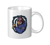 Tazza In Ceramica Monkey With A Bottle Of Wine Latte Mug Con Manico Uomini Tazza Divertente, Per Fidanziati, Merenda, Home, 330ml