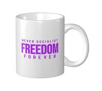 Tazza In Ceramica Never Socialist Freedom Forever Thè Mug Con Manico Personalizzato Tazza Colazione, Per Compleanno, The, Work, 330ml