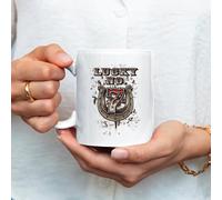 Tazza in ceramica Numero fortunato 7 - Mug lucky number 7 con illustrazione con ferro di cavallo ideale per Colazione, thè o caffè