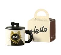 Tazza in ceramica per coppie, simpatica tazza di gatto in ceramica, tazza di caffè in, tazza di caffè di fidanzamento nei gatti dei cartoni animati per tenere. Il torto, il latte, il tè e il