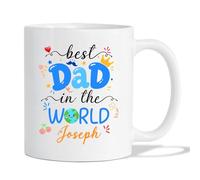 Tazza In Ceramica Personalized Best Dad In The World White Per 330ML
