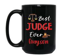 Tazza In Ceramica Personalized Best Judge Ever Black Per 330ML