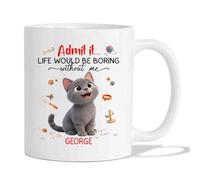 Tazza In Ceramica Personalized Chartreux White Per 330ML