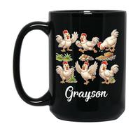 Tazza In Ceramica Personalized Chicken Black Coffee Mug Per 330ML