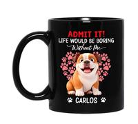 Tazza In Ceramica Personalized English Bulldog Black Per 330ML