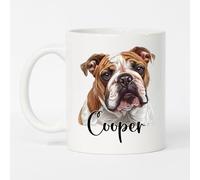 Tazza In Ceramica Personalized English Bulldog White Per 330ML