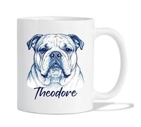 Tazza In Ceramica Personalized English Bulldog White Per 330ML