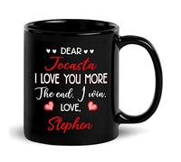Tazza In Ceramica Personalized I Love You More The End Black Per 330ML