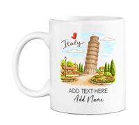 Tazza In Ceramica Personalized Leaning Tower Of Pisa White Per 330ML