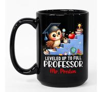 Tazza In Ceramica Personalized Leveled Up To Professor Black Per 330ML