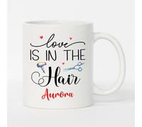 Tazza In Ceramica Personalized Love Is In The Hair White Per 330ML